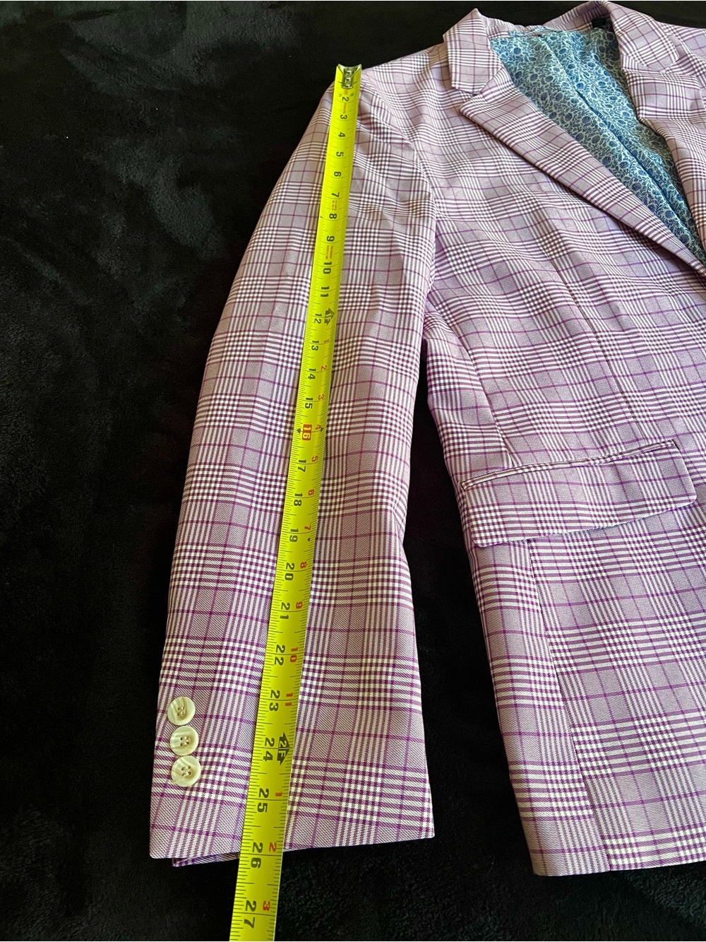 Tailorbyrd Purple and White Plaid Blazer - Picture 4 of 11